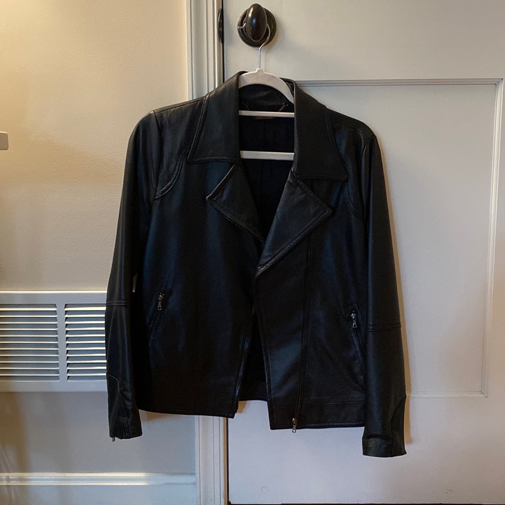Trina Turk black leather jacket
